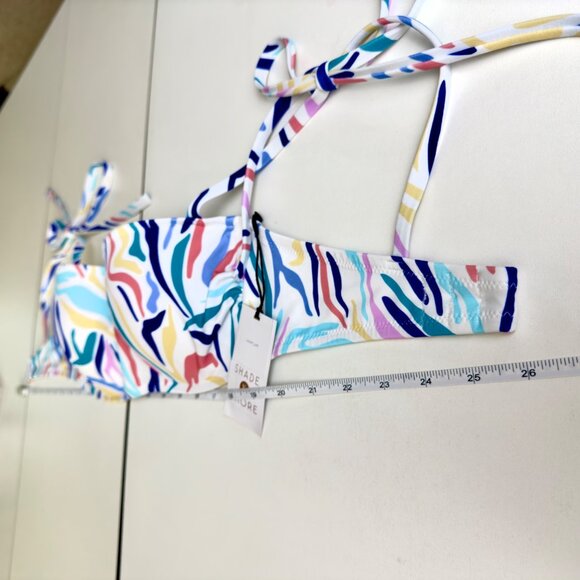 Shade & Shore Multicolor Shoulder Tie Underwire Bralette Bikini Top Size 34B NEW - Picture 12 of 12